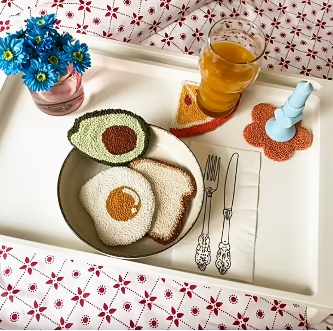 Kit de Punch needle - 6 sous tasses à formes