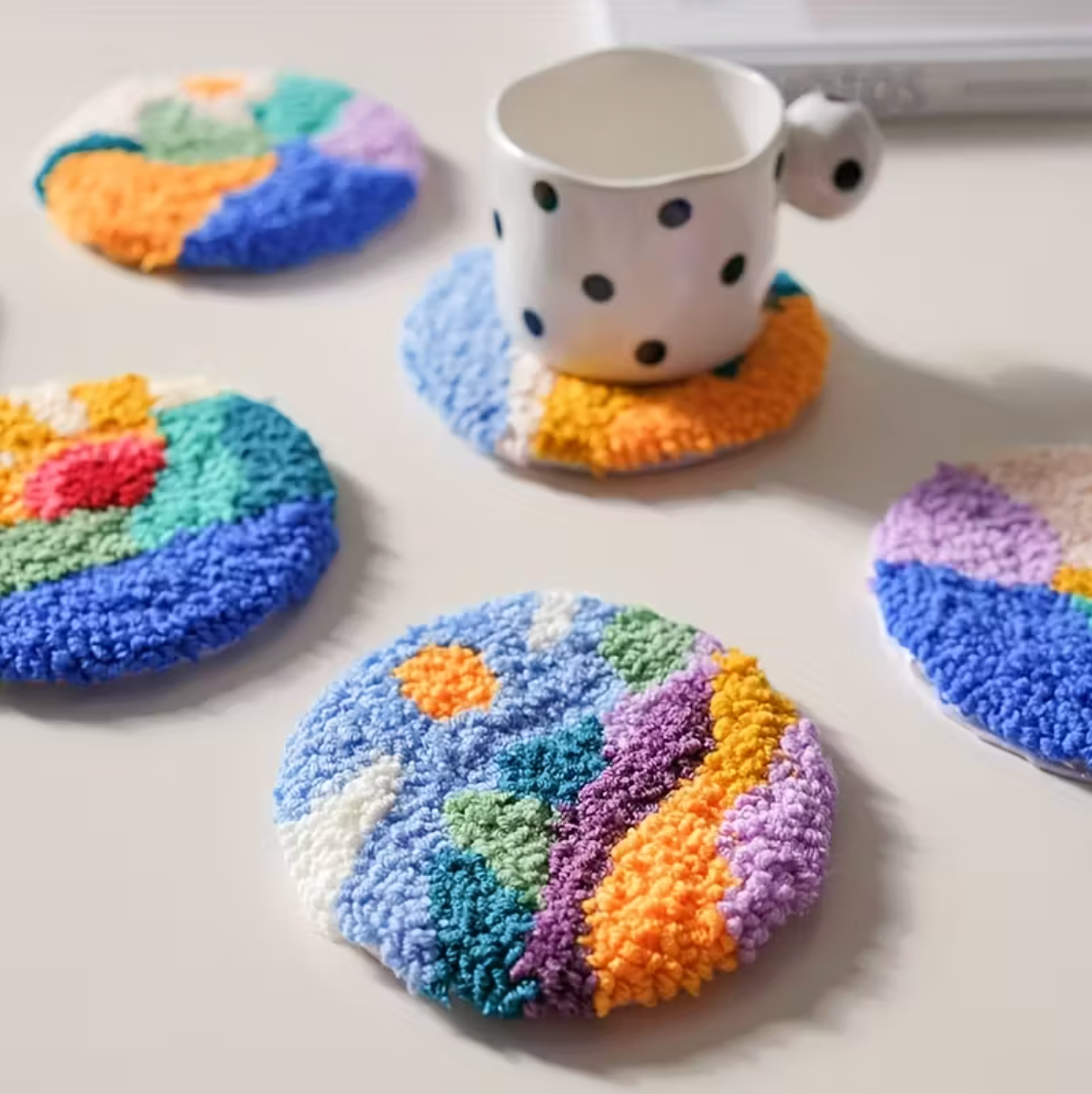 Kit de Punch needle - 6 sous-tasses rondes