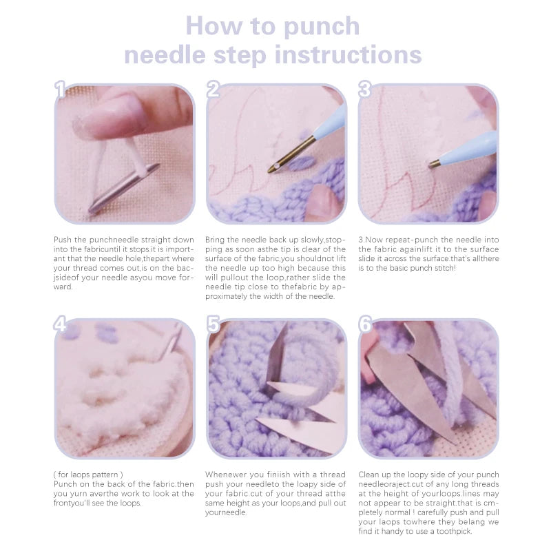 Kit de Punch needle -   ⌀ 20cm