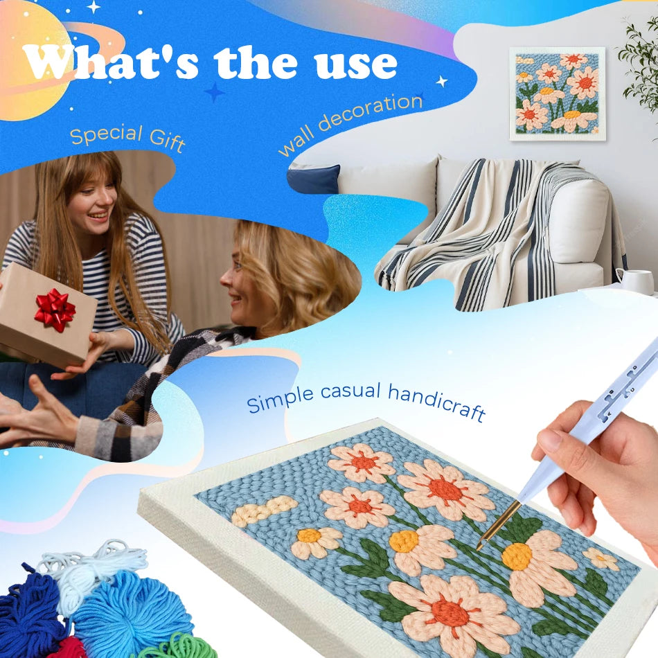 Kit de Punch needle - 25cm x 25cm